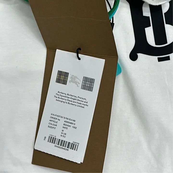 Burberry Burberry Classic Logo White Long Sleeve T-shirt 0079 Size M / US 6-8 / IT 42-44 - 4 Thumbnail