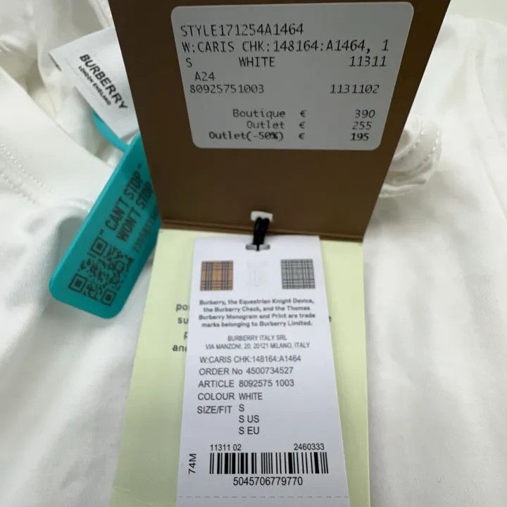 Burberry Burberry Logo Check Short Sleeve Tee 0079 Size S / US 4 / IT 40 - 4 Thumbnail