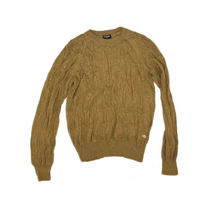 Chanel Chanel Brown Silk Knit Sweater 0079 Size S / US 4 / IT 40 - 2 Thumbnail