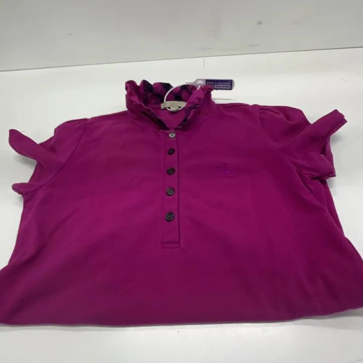 Burberry Burberry Short Sleeve Polo with Ruffled Collar 0079 Size S / US 4 / IT 40 - 7 Thumbnail