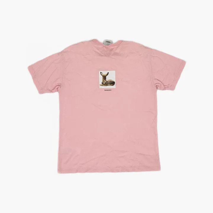 Burberry Burberry Pink Deer Print Short Sleeve T-Shirt 0079 Size XXS / US 00 / IT 34 - 3 Thumbnail