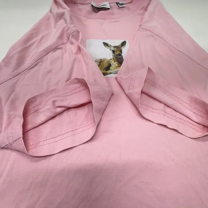 Burberry Burberry Pink Deer Print Short Sleeve T-Shirt 0079 Size XXS / US 00 / IT 34 - 10 Thumbnail