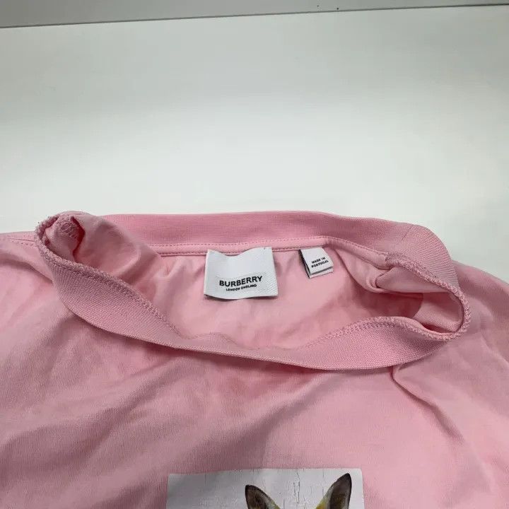 Burberry Burberry Pink Deer Print Short Sleeve T-Shirt 0079 Size XXS / US 00 / IT 34 - 6 Thumbnail