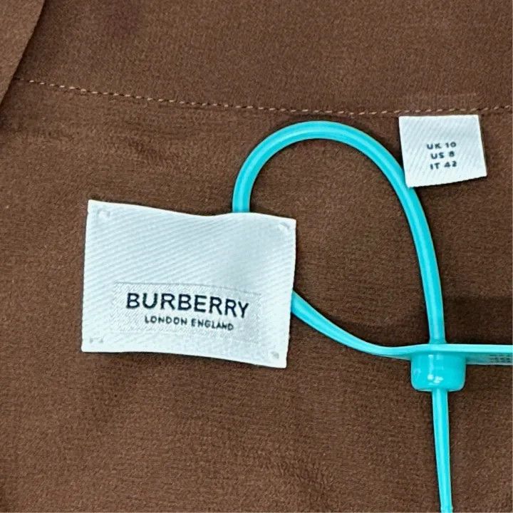 Burberry Burberry Brown Silk Tied Long Sleeve Shirt 0079 Size M / US 6-8 / IT 42-44 - 3 Thumbnail