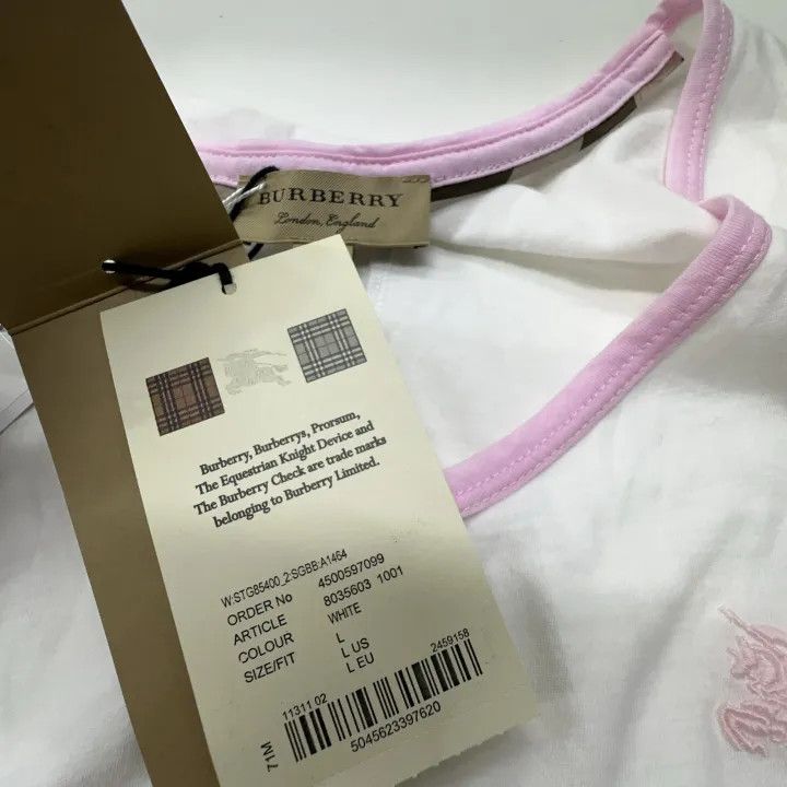 Burberry Burberry Embroidered V-Neck Short Sleeve T-Shirt 0079 Size L / US 10 / IT 46 - 6 Thumbnail