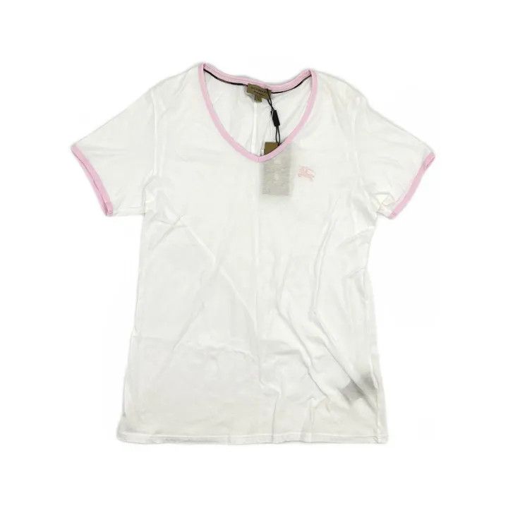 Burberry Burberry Embroidered V-Neck Short Sleeve T-Shirt 0079 Size L / US 10 / IT 46 - 2 Thumbnail