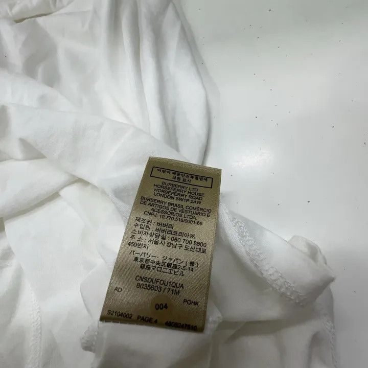Burberry Burberry Embroidered V-Neck Short Sleeve T-Shirt 0079 Size L / US 10 / IT 46 - 4 Thumbnail