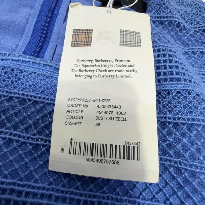Burberry Burberry Blue Short Sleeve Dress for Women 0079 Size S / US 4 / IT 40 - 6 Thumbnail