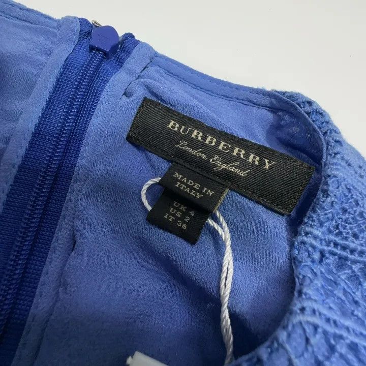 Burberry Burberry Blue Short Sleeve Dress for Women 0079 Size S / US 4 / IT 40 - 5 Thumbnail