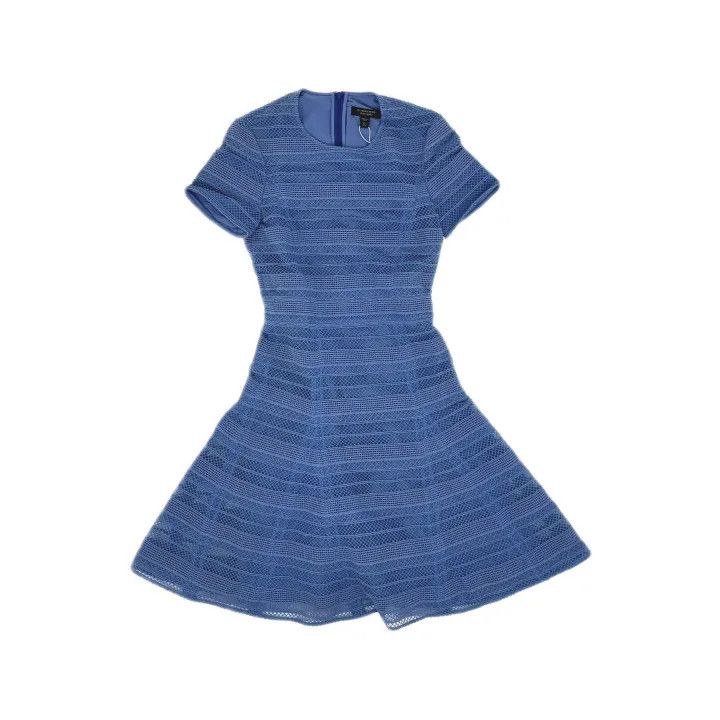 Burberry Burberry Blue Short Sleeve Dress for Women 0079 Size S / US 4 / IT 40 - 2 Thumbnail