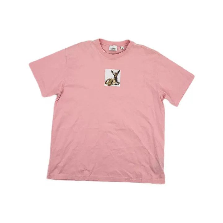 Burberry Burberry Pink Deer Print Short Sleeve T-shirt 0079 Size M / US 6-8 / IT 42-44 - 2 Thumbnail