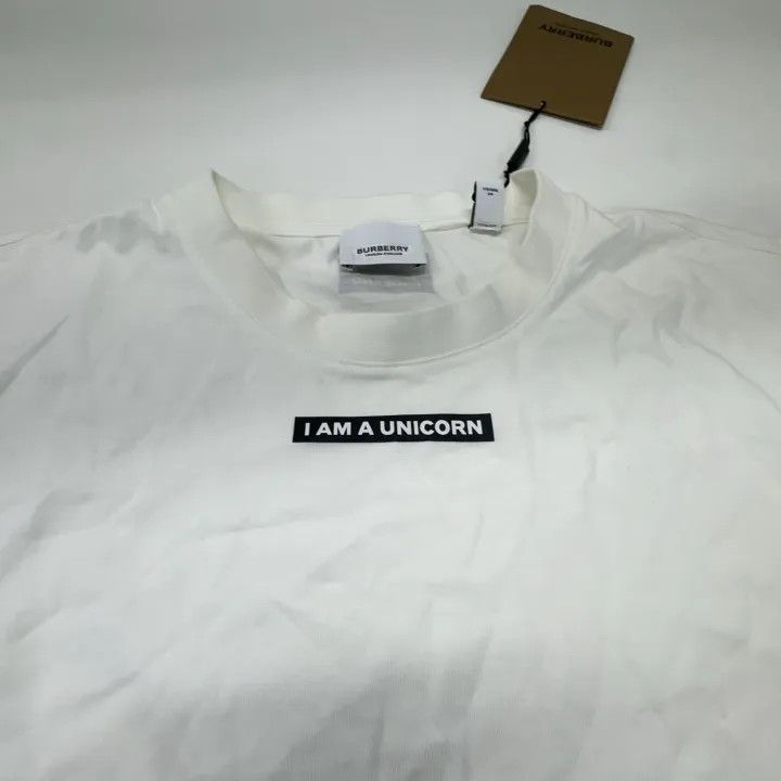 Burberry Burberry White Logo Print Short Sleeve T-Shirt 0079 Size S / US 4 / IT 40 - 7 Thumbnail