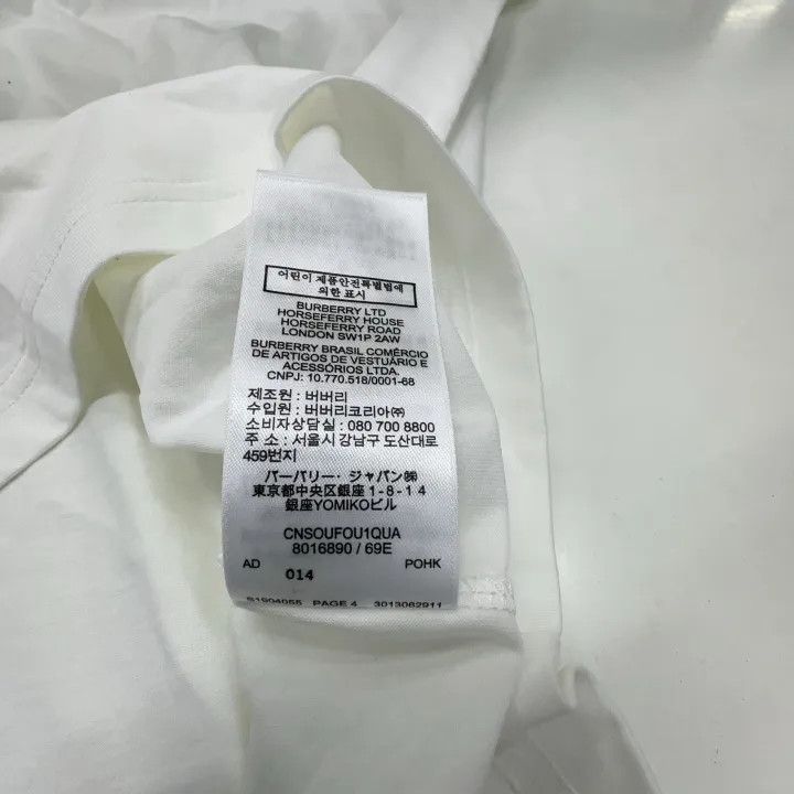 Burberry Burberry White Logo Print Short Sleeve T-Shirt 0079 Size S / US 4 / IT 40 - 6 Thumbnail