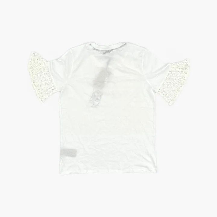 Burberry Burberry White Lace Short Sleeve T-Shirt 0079 Size L / US 10 / IT 46 - 3 Thumbnail