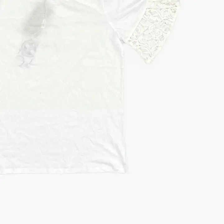 Burberry Burberry White Lace Short Sleeve T-Shirt 0079 Size L / US 10 / IT 46 - 6 Thumbnail