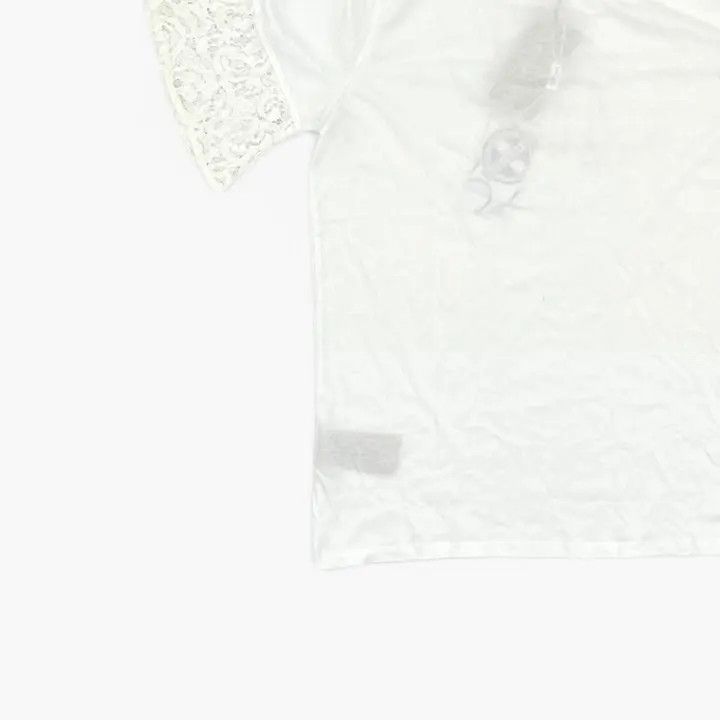 Burberry Burberry White Lace Short Sleeve T-Shirt 0079 Size L / US 10 / IT 46 - 5 Thumbnail