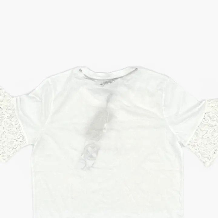 Burberry Burberry White Lace Short Sleeve T-Shirt 0079 Size L / US 10 / IT 46 - 4 Thumbnail