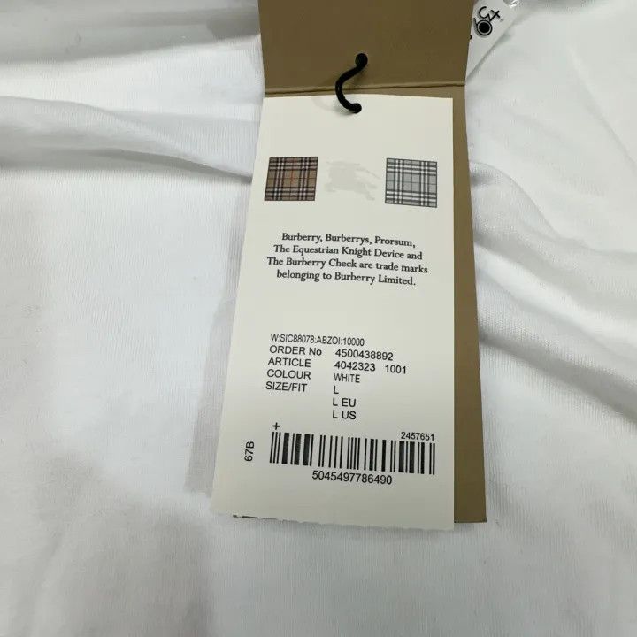 Burberry Burberry White Lace Short Sleeve T-Shirt 0079 Size L / US 10 / IT 46 - 11 Thumbnail