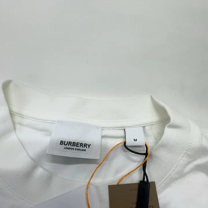Burberry Burberry White Printed Short Sleeve T-Shirt 0079 Size M / US 6-8 / IT 42-44 - 5 Thumbnail