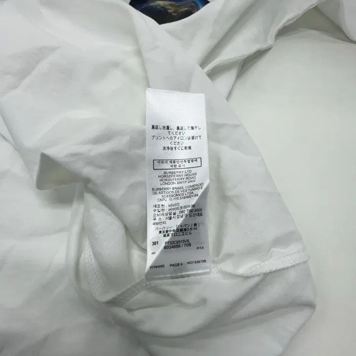 Burberry Burberry White Printed Short Sleeve T-Shirt 0079 Size M / US 6-8 / IT 42-44 - 8 Thumbnail