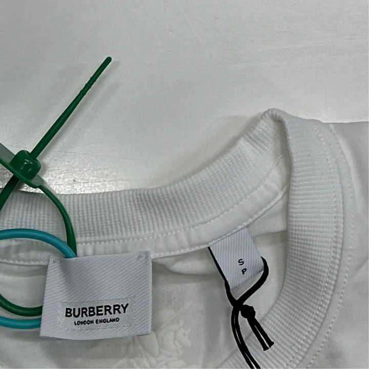 Burberry Burberry Patterned White Short Sleeve T-Shirt 0079 Size S / US 4 / IT 40 - 2 Thumbnail