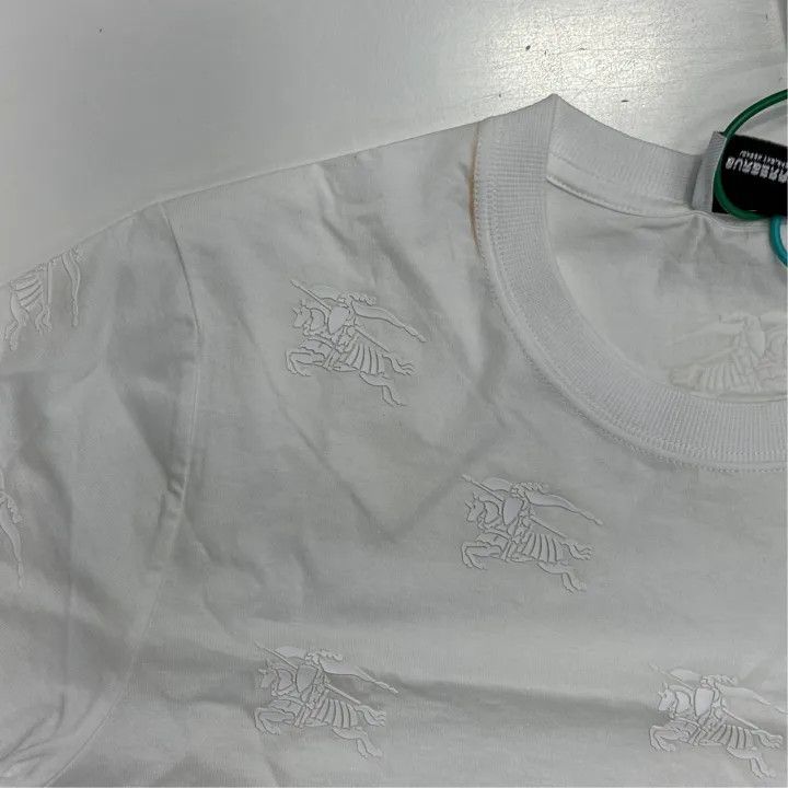 Burberry Burberry Patterned White Short Sleeve T-Shirt 0079 Size S / US 4 / IT 40 - 5 Thumbnail