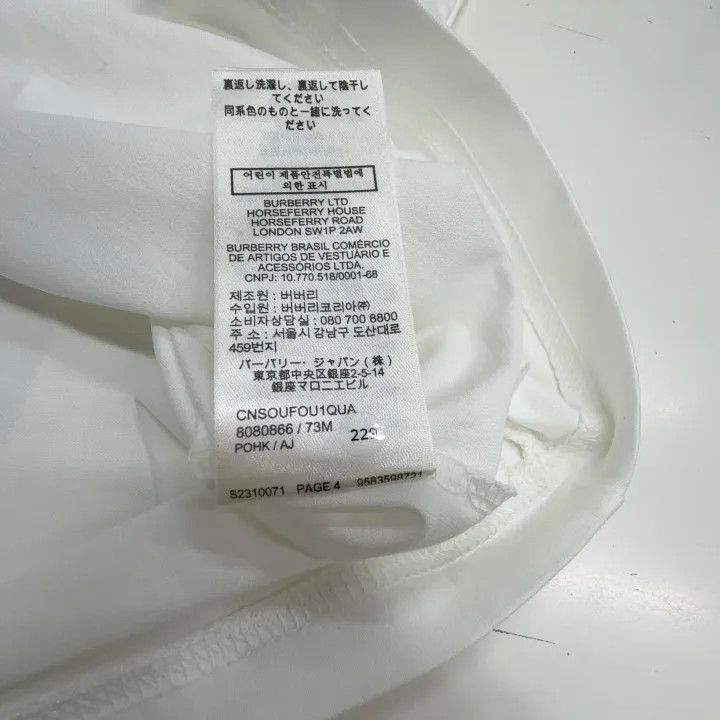 Burberry Burberry White Letter Embroidered T-Shirt 0079 Size M / US 6-8 / IT 42-44 - 3 Thumbnail