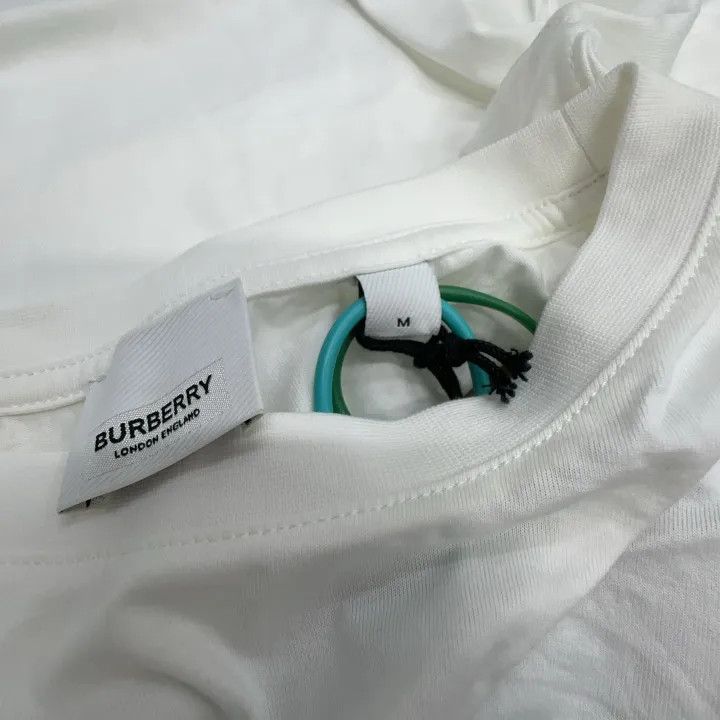 Burberry Burberry White Letter Embroidered T-Shirt 0079 Size M / US 6-8 / IT 42-44 - 2 Thumbnail
