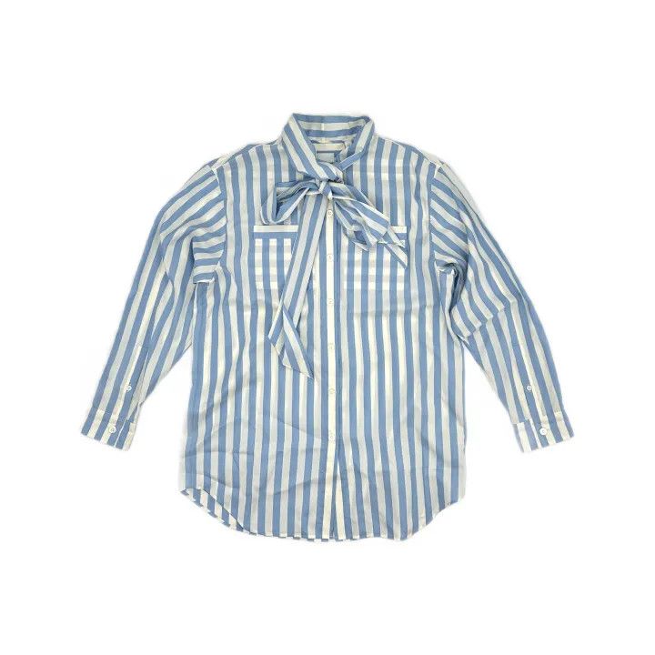 Burberry Burberry Striped Silk Long Sleeve Shirt 0079 Size S / US 4 / IT 40 - 2 Thumbnail