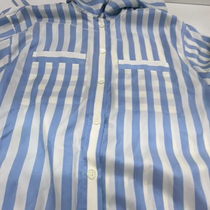 Burberry Burberry Striped Silk Long Sleeve Shirt 0079 Size S / US 4 / IT 40 - 7 Thumbnail