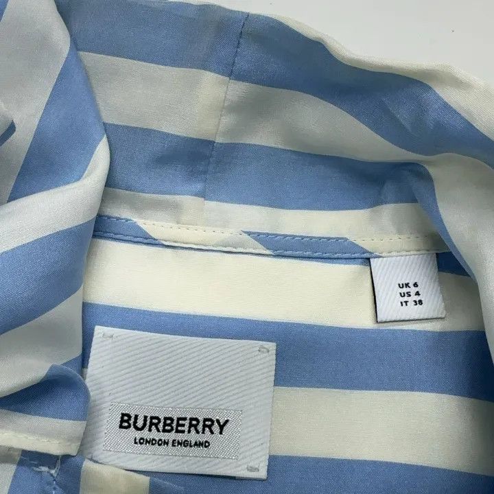 Burberry Burberry Striped Silk Long Sleeve Shirt 0079 Size S / US 4 / IT 40 - 5 Thumbnail
