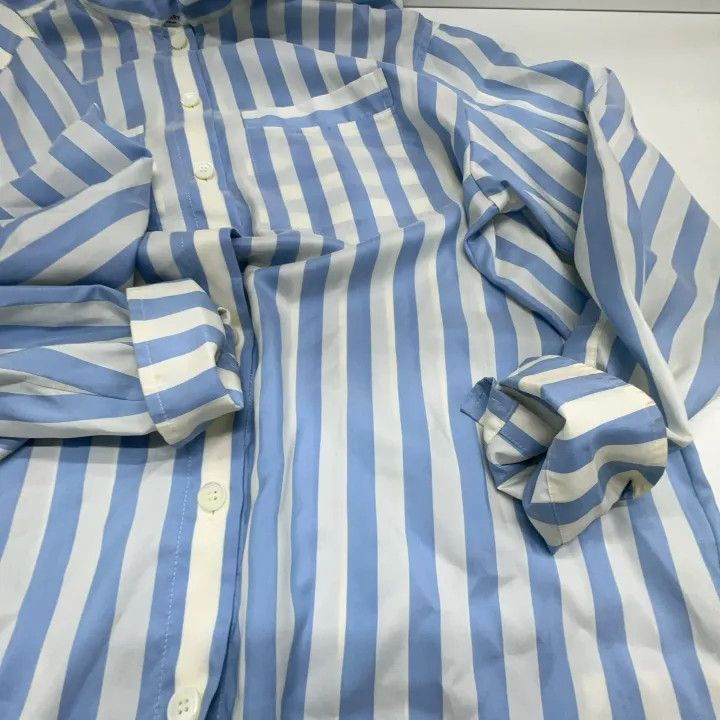 Burberry Burberry Striped Silk Long Sleeve Shirt 0079 Size S / US 4 / IT 40 - 8 Thumbnail