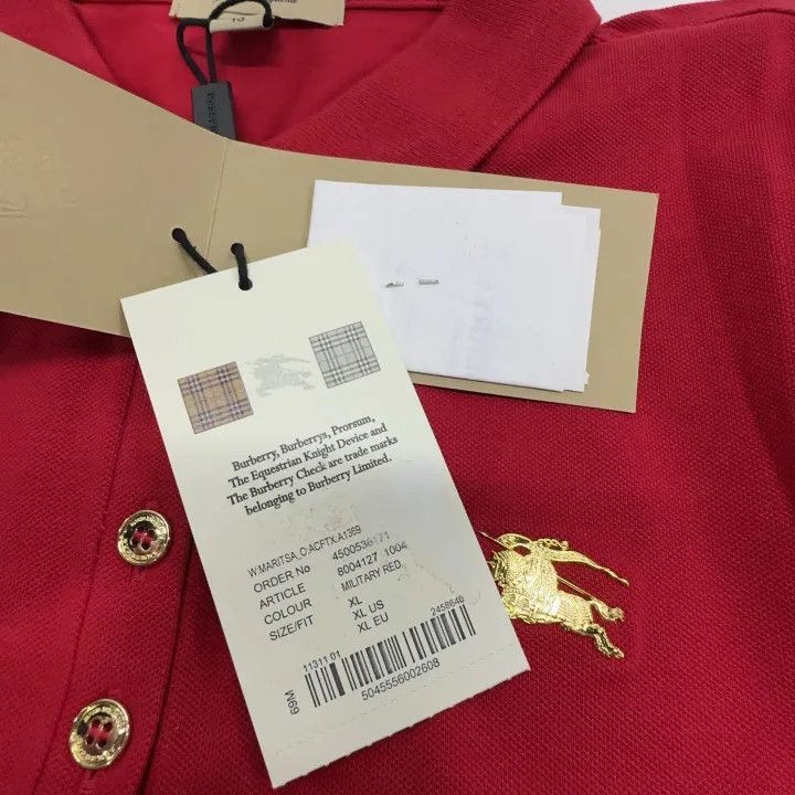 Burberry Burberry Red Long Sleeve Polo Shirt 0079 Size XL / US 12-14 / IT 48-50 - 11 Thumbnail