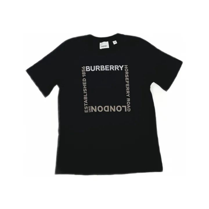 Burberry Burberry Black Graphic Print Short Sleeve T-shirt 0079 Size XXS / US 00 / IT 34 - 2 Thumbnail