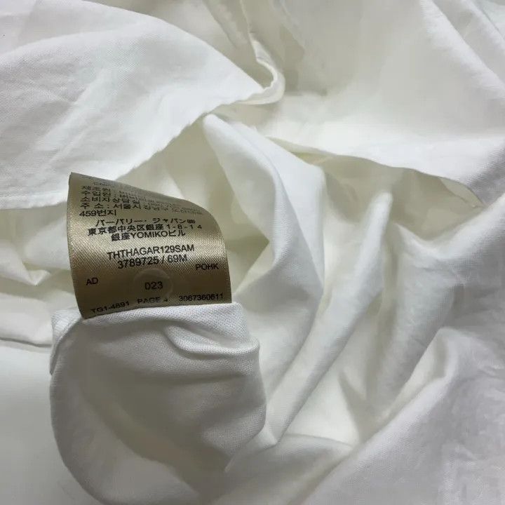 Burberry Burberry White Long Sleeve Button-Up Shirt 0079 Size M / US 6-8 / IT 42-44 - 4 Thumbnail