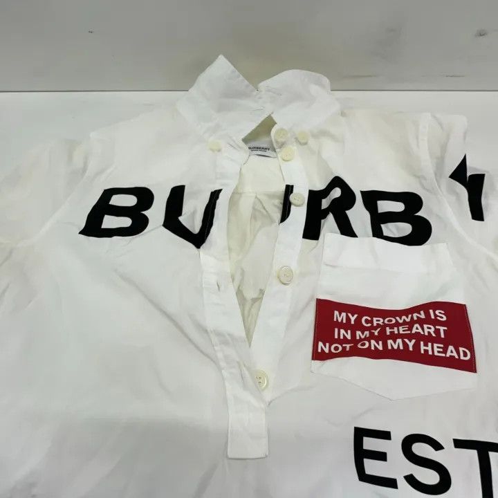 Burberry Burberry Cotton Lettered Long Sleeve Dress 0079 Size XS / US 0-2 / IT 36-38 - 8 Thumbnail
