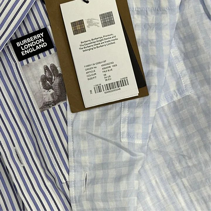 Burberry Burberry White Short Sleeve Check Shirt 0079 Size S / US 4 / IT 40 - 3 Thumbnail