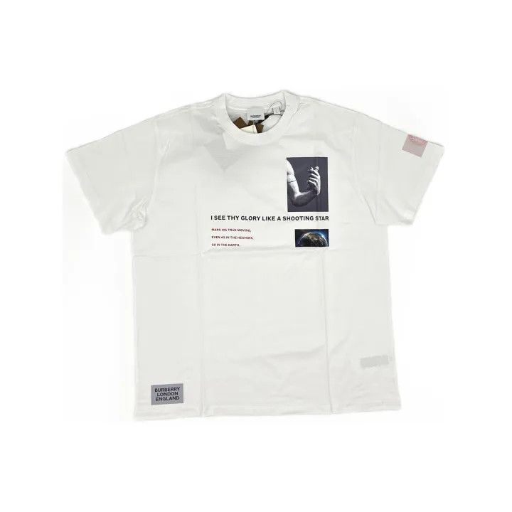Burberry Burberry White Graphic Print Short Sleeve T-Shirt 0079 Size M / US 6-8 / IT 42-44 - 2 Thumbnail