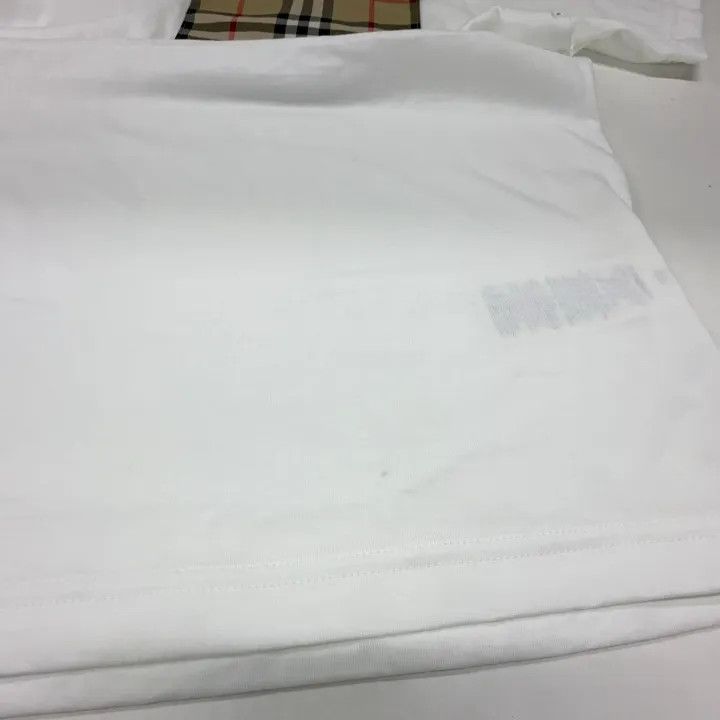 Burberry Burberry Plaid Pocket White Cotton T-Shirt 0079 Size S / US 4 / IT 40 - 6 Thumbnail