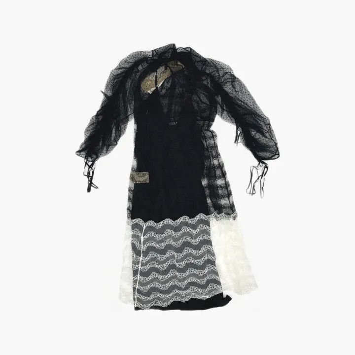 Burberry Burberry Black and White Lace Long Sleeve Dress 0079 Size XS / US 0-2 / IT 36-38 - 3 Thumbnail