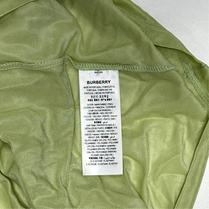 Burberry Burberry Long Sleeve Polo Shirt in Misty Green 0079 Size M / US 6-8 / IT 42-44 - 3 Thumbnail