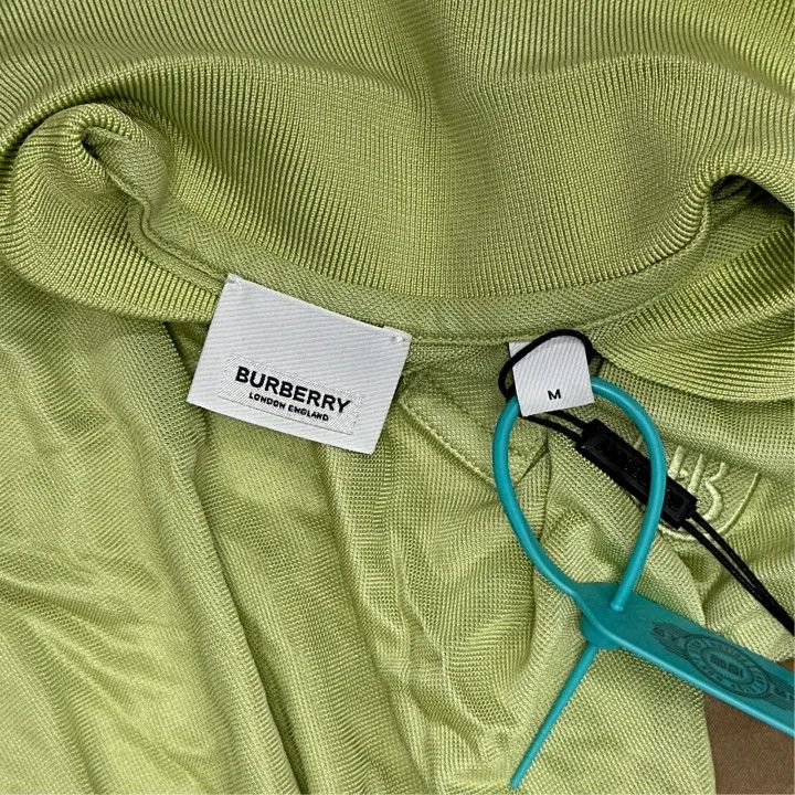 Burberry Burberry Long Sleeve Polo Shirt in Misty Green 0079 Size M / US 6-8 / IT 42-44 - 2 Thumbnail