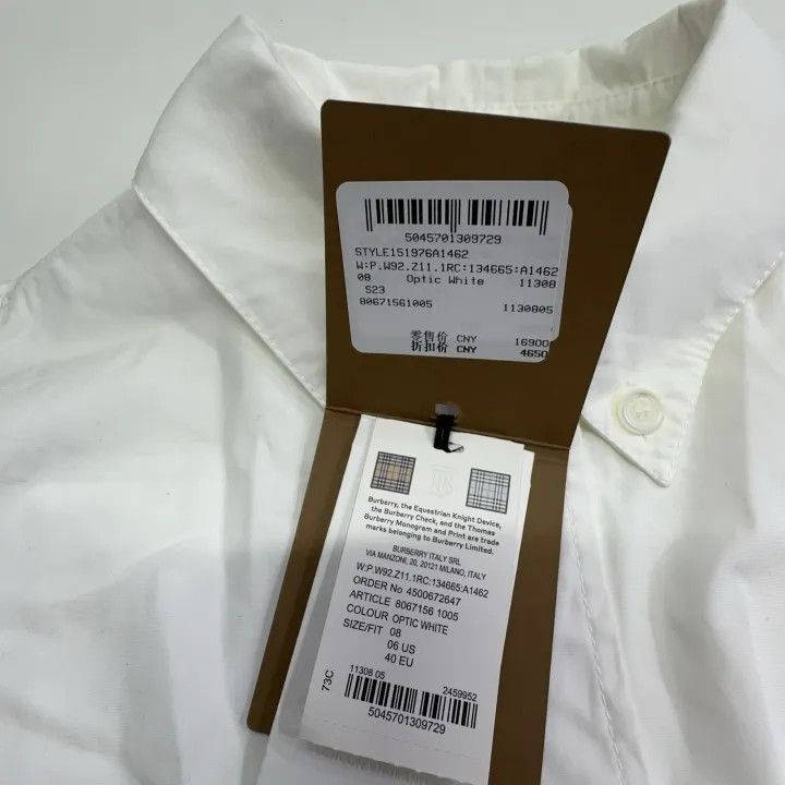 Burberry Burberry SS23 White Casual Lace Shirt 0079 Size M / US 6-8 / IT 42-44 - 4 Thumbnail