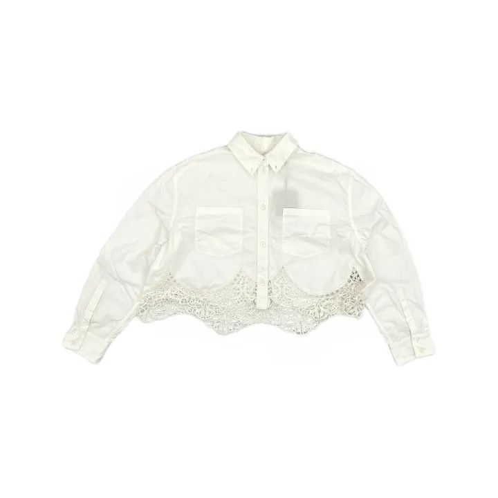 Burberry Burberry SS23 White Casual Lace Shirt 0079 Size M / US 6-8 / IT 42-44 - 2 Thumbnail