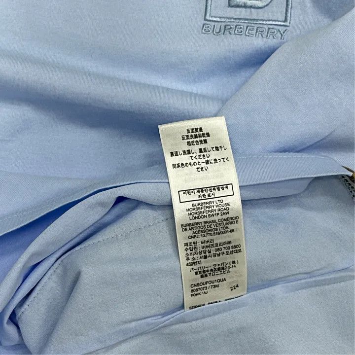 Burberry Burberry Blue Embroidered Logo T-Shirt for Women 0079 Size M / US 6-8 / IT 42-44 - 3 Thumbnail