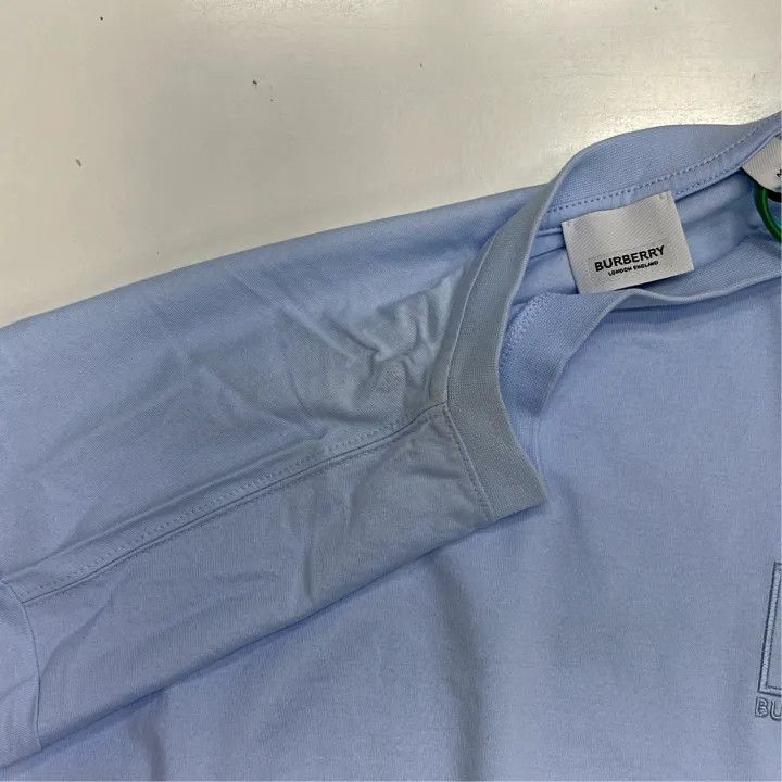 Burberry Burberry Blue Embroidered Logo T-Shirt for Women 0079 Size M / US 6-8 / IT 42-44 - 5 Thumbnail