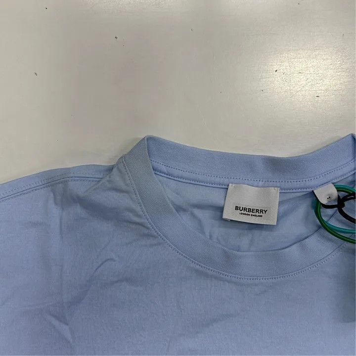 Burberry Burberry Blue Embroidered Logo T-Shirt for Women 0079 Size M / US 6-8 / IT 42-44 - 4 Thumbnail