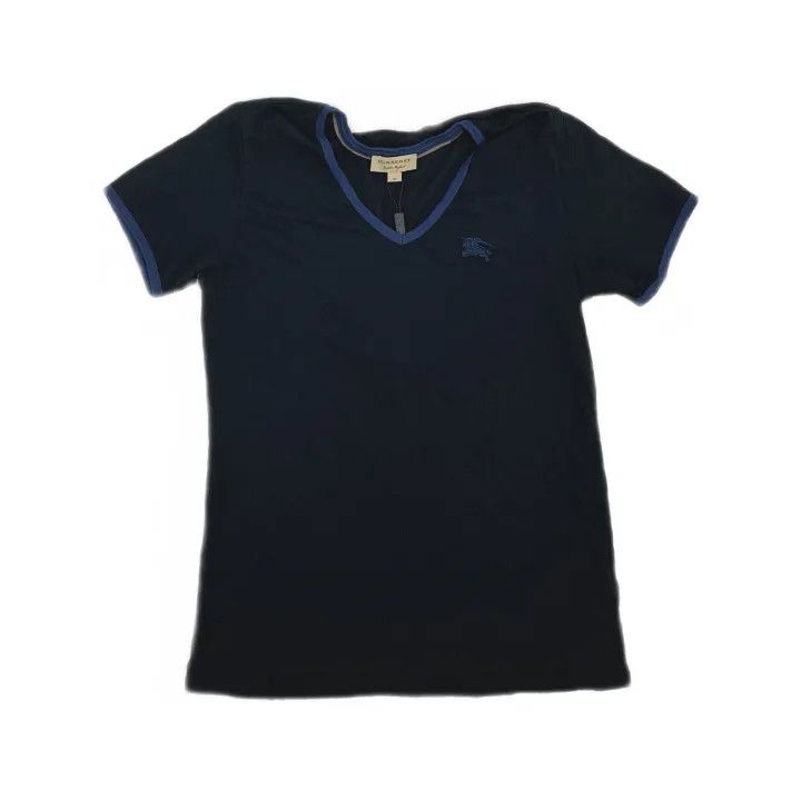 Burberry Burberry Logo Embroidered V-Neck T-Shirt 0079 Size M / US 6-8 / IT 42-44 - 2 Thumbnail