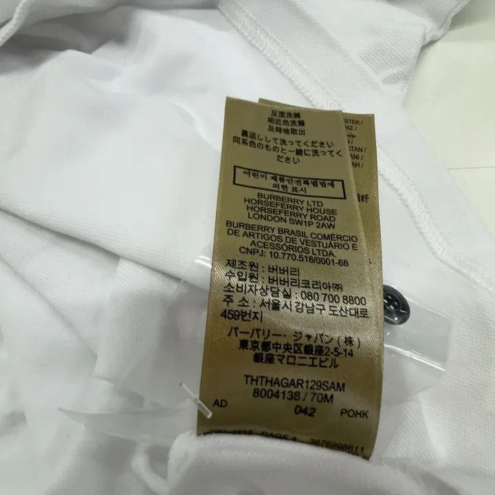 Burberry Burberry Women's White Polo Shirt with Decorative Details 0079 Size L / US 10 / IT 46 - 10 Thumbnail