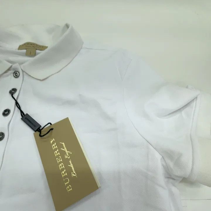 Burberry Burberry Women's White Polo Shirt with Decorative Details 0079 Size L / US 10 / IT 46 - 15 Thumbnail